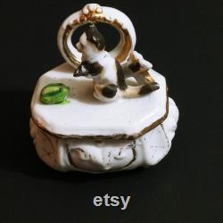 Vtg Kitty Cat Ceramic Trinket Ring Dish (b9)