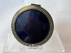 Vtg La Fleurette Compact NYC Greek Key Double Vanity Mirrored Powder Box