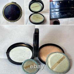 Vtg La Fleurette Compact NYC Greek Key Double Vanity Mirrored Powder Box