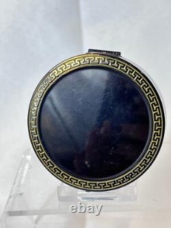 Vtg La Fleurette Compact NYC Greek Key Double Vanity Mirrored Powder Box