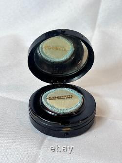 Vtg La Fleurette Compact NYC Greek Key Double Vanity Mirrored Powder Box