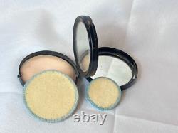 Vtg La Fleurette Compact NYC Greek Key Double Vanity Mirrored Powder Box