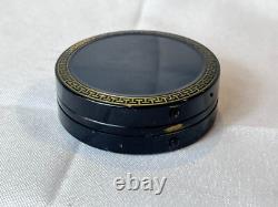Vtg La Fleurette Compact NYC Greek Key Double Vanity Mirrored Powder Box