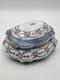 Vtg Limoges China Hand Painted Porcelain Large Dresser Powder Box Cobalt Gold