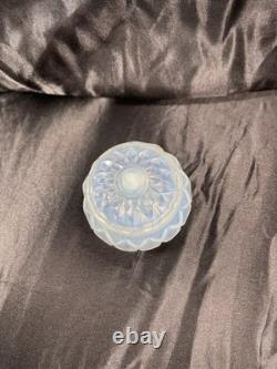 Vtg Sabino France Petalia Opalescent Glass Lidded Powder Box Jar Mint Signed Lab