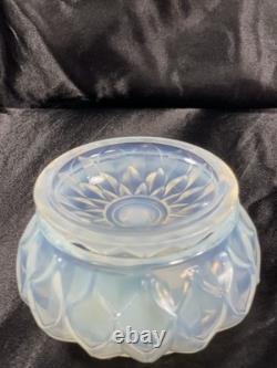 Vtg Sabino France Petalia Opalescent Glass Lidded Powder Box Jar Mint Signed Lab