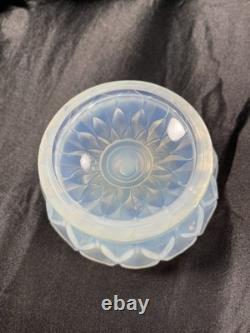Vtg Sabino France Petalia Opalescent Glass Lidded Powder Box Jar Mint Signed Lab
