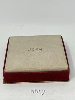 Vtg Sterling Silver La Mode Heart Compact WithPowder Puff &Mirror in Original Box