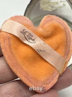 Vtg Sterling Silver La Mode Heart Compact WithPowder Puff &Mirror in Original Box