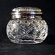 WATERFORD CANDY or POWDER BOX, Cut Lead Crystal & Silverplate, 4, IRELAND