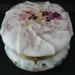 Wavecrest Large Hinged Dresser Box Swirl Enameled Voilet Floral 6 X 3