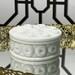 Weishar Moon and Star White Milk Glass Powder Box Trinket Holder
