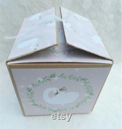White Boxed Boudoir Set. Powder Puff and Glass Lidded Powder Dish. Gift for Her. Pamper Gift. Boxed.