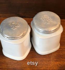 White Milk Glass Vanity Jars, Set of 3, Two Approx. 2 3 4 H x 2 W, Face Cream Jar, White Milkglass, Curated Collection