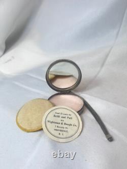Wightman & Hough Writslet Compact Art Deco Round Mirrored Pressed Powder Box