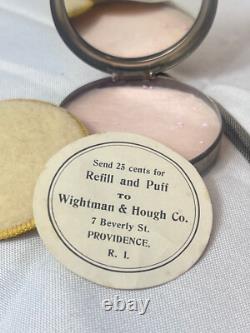 Wightman & Hough Writslet Compact Art Deco Round Mirrored Pressed Powder Box