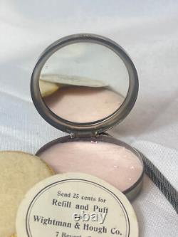 Wightman & Hough Writslet Compact Art Deco Round Mirrored Pressed Powder Box