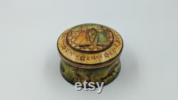 Wooden artware tobacco powder box Wooden round shape box Decorative box Indian art Indian handicrafts Handmade hand painted 31932