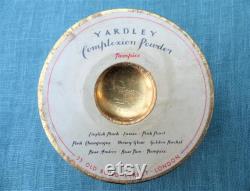 YARDLEY Vintage 1940s White Cardboard Powder Pot With Gold Foil Raised Bumble-bee Motif On Celluloid Flower Lid Rare Collector's Item