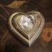YSL powder box Mirror compact Makeup Heart shaped Heart decor Pillbox Trinket box Jewelry box Candy box Collectible Yves Saint Laurent