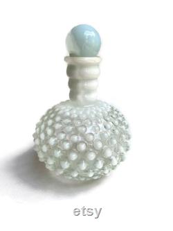 Your Choice Vintage Moonstone Opalescent Glass Perfume Bottle with Stopper Powder Box and Lid 8 Crimped Vase OR Bud Vase FREE SHIPPING