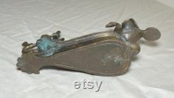 antique 19th century indian bronze Kumkum Tikka figural pigment powder box jar