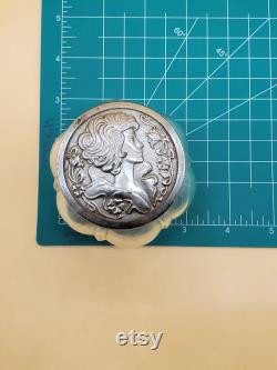vintage Avon lady face lid powder jar