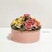 vintage CAPODIMONTE Italy Flower Floral ROSES POWDER Box Pink shabby chic very Loved for your vanity or decor