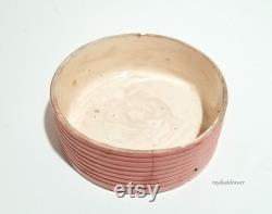 vintage CAPODIMONTE Italy Flower Floral ROSES POWDER Box Pink shabby chic very Loved for your vanity or decor