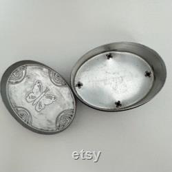 vintage Lucretia Vanderbilt butterfly powder box
