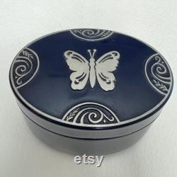 vintage Lucretia Vanderbilt butterfly powder box