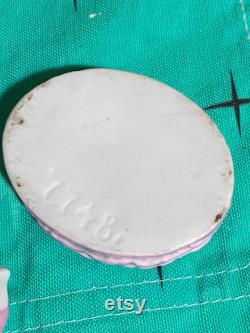 vintage petite porcelain lady powder box germany
