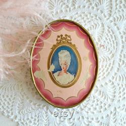 vintage small Du Barry Face Powder box vanity decor marie antoinette victorian powder box