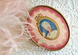 vintage small Du Barry Face Powder box vanity decor marie antoinette victorian powder box