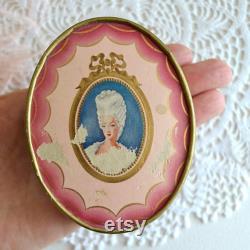 vintage small Du Barry Face Powder box vanity decor marie antoinette victorian powder box