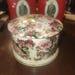 vintage staffordshire royal garden chintz pink rose collection powder box round 3 1 2 inches diameter